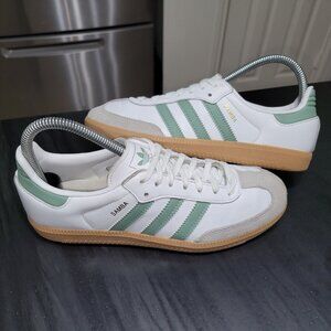 Adidas Samba Originals OG White Silver Green Gum Sole JP5479 Preowned